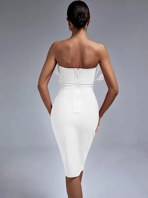 Catch a Break Feather Me Up Midi Dress