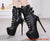 Catch A Break Ankle Leather Booties - black shoes / 4.5 - 