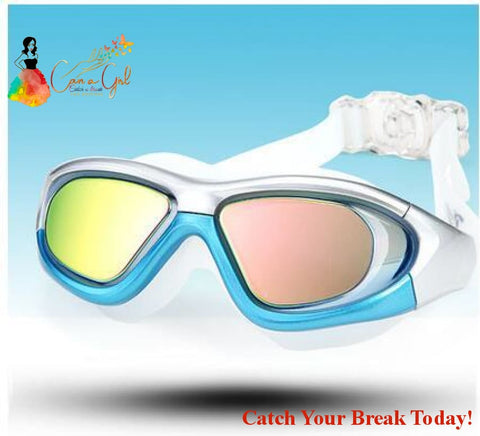 Catch A Break Anti-Fog Waterproof Swimming Goggles - White -