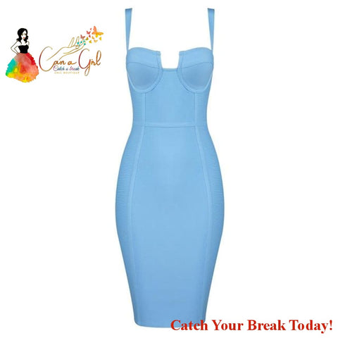 Catch A Break Celebrity Designer Dress - H280-Sky Blue / XS 
