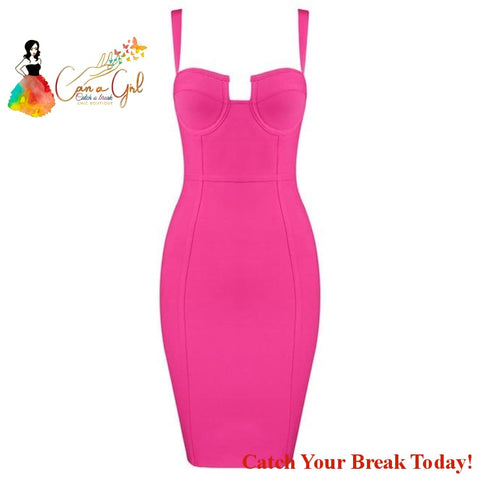 Catch A Break Celebrity Designer Dress - H280-Hot Pink / XS 