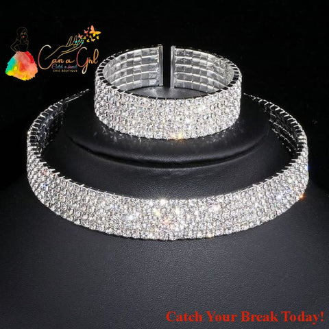 Catch A Break Classic Elegant Rhinestone Necklace - 5 Lays -