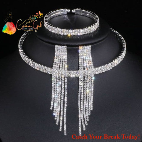 Catch A Break Classic Elegant Rhinestone Necklace - 2 Lays 