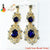 Catch A Break Crystal Drop Earrings - gold Royal blue - 