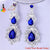 Catch A Break Crystal Drop Earrings - silver Royal blue - 