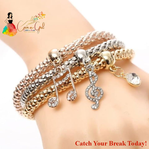 Catch a Break Crystal Heart Charm Bracelets & Bangles - 