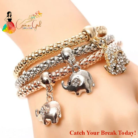 Catch a Break Crystal Heart Charm Bracelets & Bangles - 