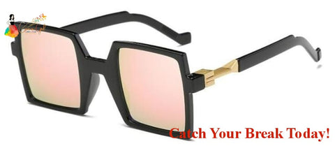 Catch A Break Designer Vintage Sun Glasses - Black Frame 