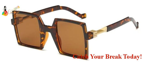 Catch A Break Designer Vintage Sun Glasses - Leopard - 