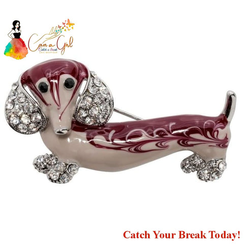 Catch A Break Dog Brooch - brown / China - accessories