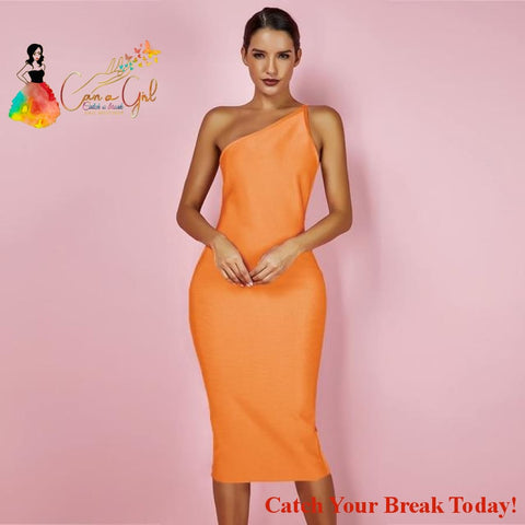 Catch A Break Elegant Pencil Dress - orange / XS / United 