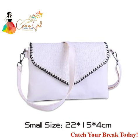 Catch A Break Elegant Black Clutch Purse - White Small - 