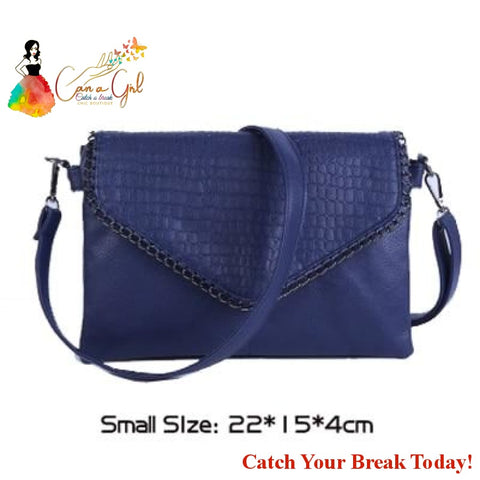 Catch A Break Elegant Black Clutch Purse - Blue Small - 