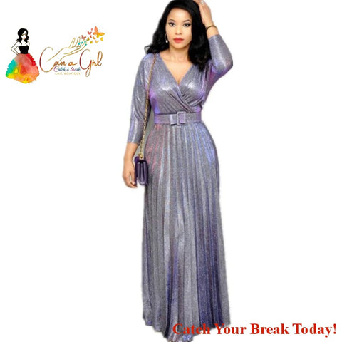 Catch A Break Elegant Wrist Sleeve Pleated Dress - Clothing