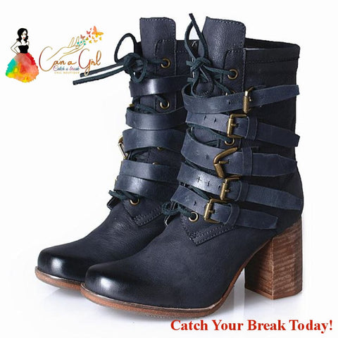 Catch a Break Femme Winter Leather High Heel Cowboy Boots - 