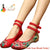 Catch A Break Flower Sandals - Red / 4 - Shoes