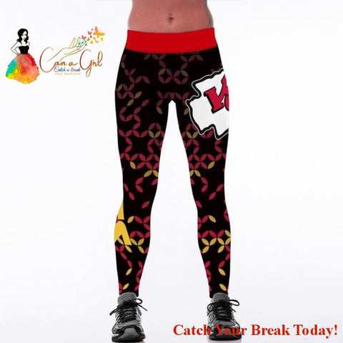 Catch A Break Football Team Leggings-Chiefs - S / Aslgs0118 