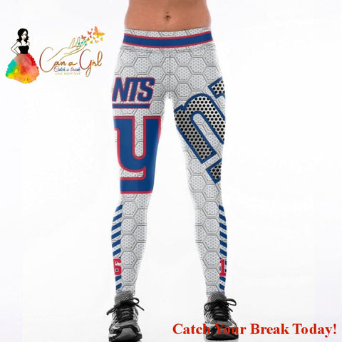 Catch A Break Football Team Leggings-Giants - accessories