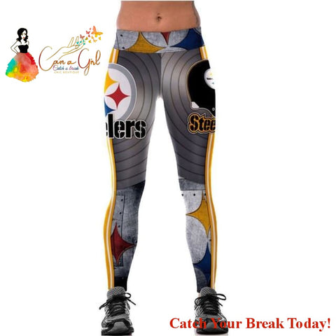 Catch A Break Football Team Leggings-Steelers - S / 