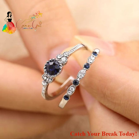 Catch A Break Green Blue Stone Crystal Rings - 6 / Blue 