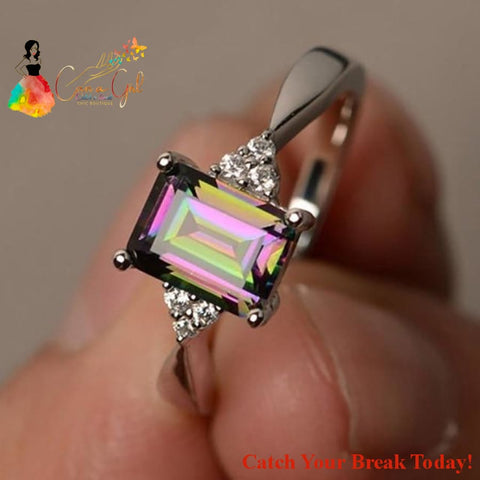 Catch A Break Green Blue Stone Crystal Rings - jewelry