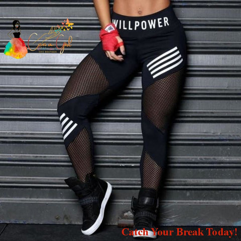 Catch A Break High Waist Mesh Leggings - black / XXL - 