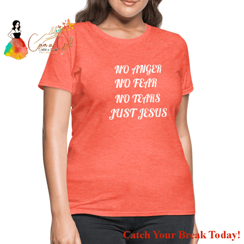 Catch A Break Just Jesus Women’s T-Shirt - heather coral / S