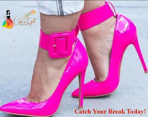 Catch a Break Neon Patent Leather Ladies High Heels - as 