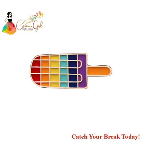 Catch A Break Pride Rainbow Brooch - Popsicle / China - 