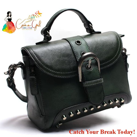 Catch a Break Retro Genuine Vintage Leather Ladies Bag - 
