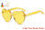 Catch A Break Retro Love Heart Rimless Sunglasses - Yellow -