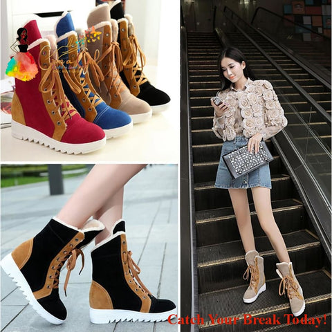 Catch A Break Round Toe Lace-up Ankle Boots - ankle boots,