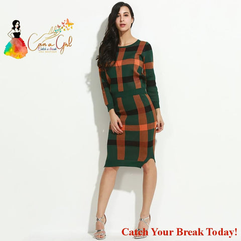 Catch A Break Sophisticated Sweater Dress - Green / One-Size