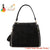 Catch A Break Suede Leather Shoulder Bag - Black / China - 