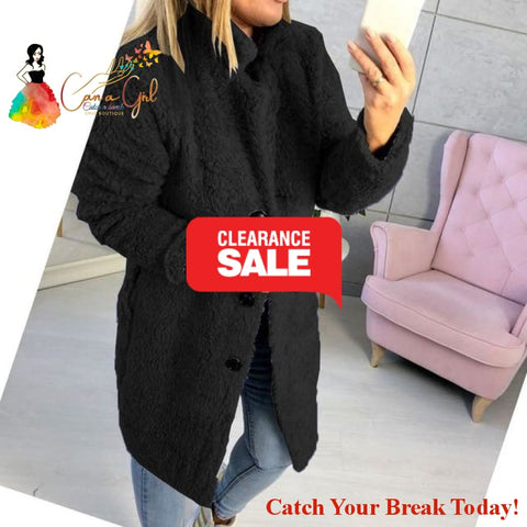 Catch A Break Teddy Winter Coat - Black / XL - Clothing