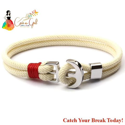 Catch a Break Thread Rope Charm Bracelets - beige / 21cm - 
