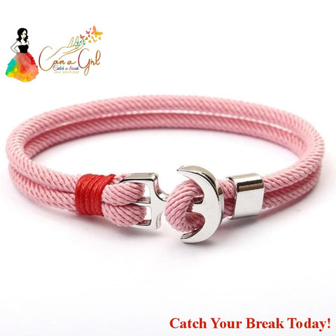 Catch a Break Thread Rope Charm Bracelets - pink / 21cm - 