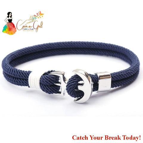 Catch a Break Thread Rope Charm Bracelets - dark blue / 21cm