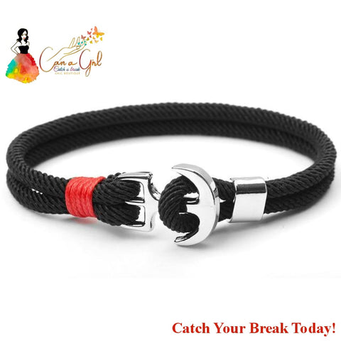 Catch a Break Thread Rope Charm Bracelets - black / 21cm - 