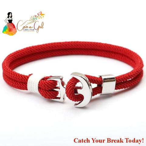 Catch a Break Thread Rope Charm Bracelets - red / 21cm - 