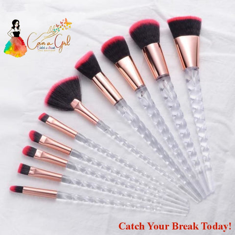 Catch A Break Unicorn Makeup Brushes - Black - accessories