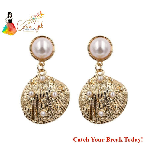 Catch A Break Vintage Pearl Earrings - Gold earrings 2 - 