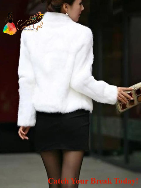 Catch A Break Winter Short Faux Fur Coat - Coat,