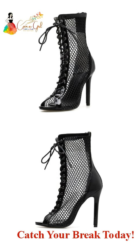 Catch A Break Zip Lace-up Heels - boots