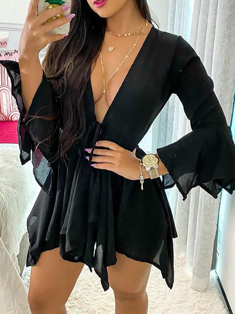 Catch A Break V Cut Casual Two-piece Set