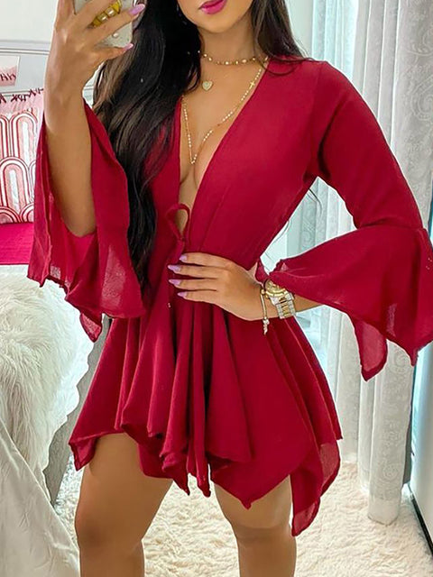 Catch A Break V Cut Casual Two-piece Set