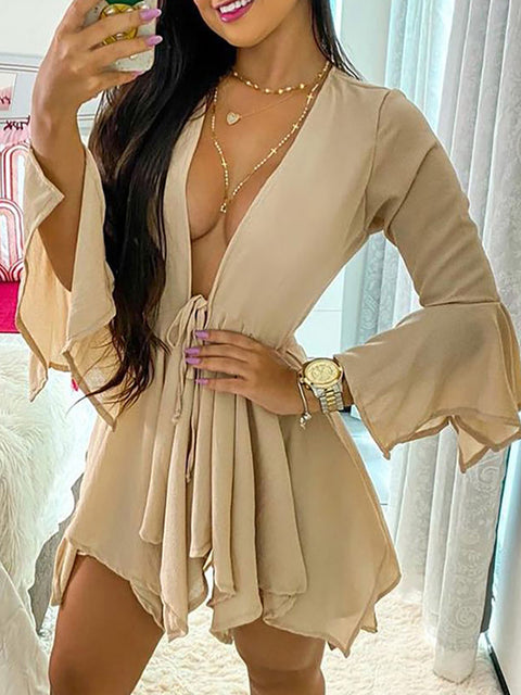 Catch A Break V Cut Casual Two-piece Set