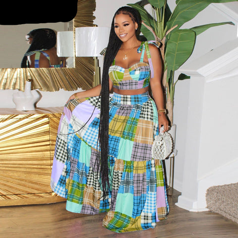 Catch A Break Graffiti Print Maxi 2 Piece Set