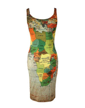Load image into Gallery viewer, Catch A Break Map Mme Up Print Dress
