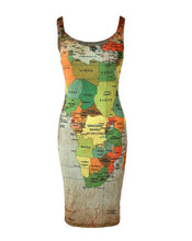 Load image into Gallery viewer, Catch A Break Map Mme Up Print Dress